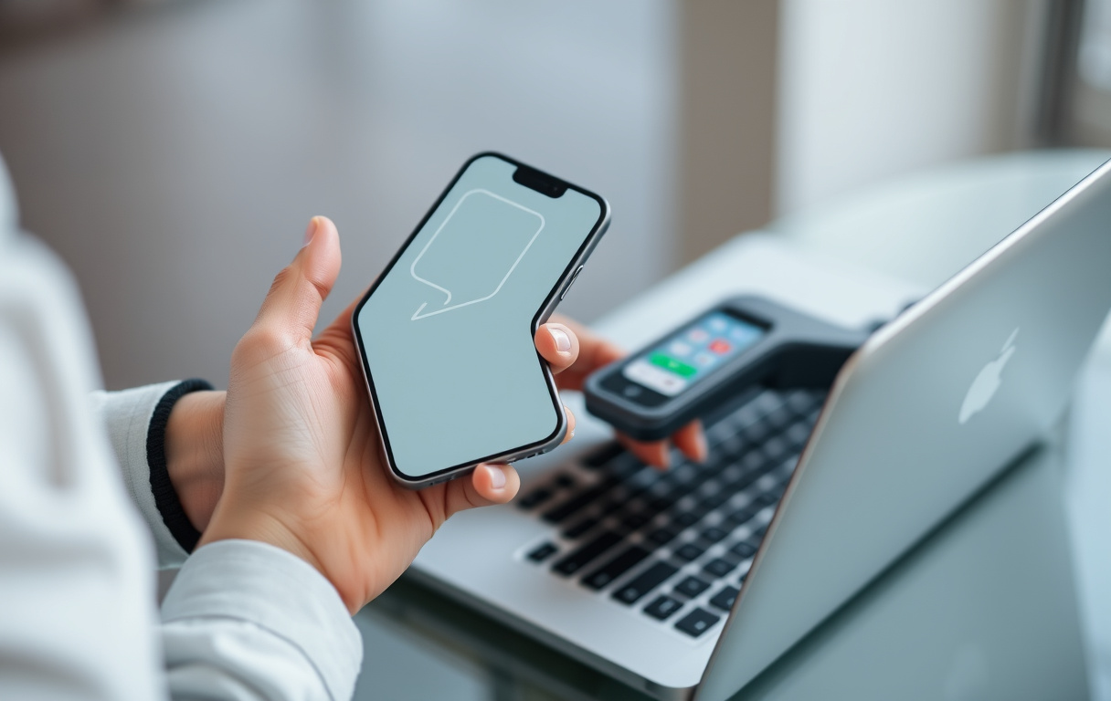 Person som bruker Apple Pay på iPhone for innskudd på en bookmaker