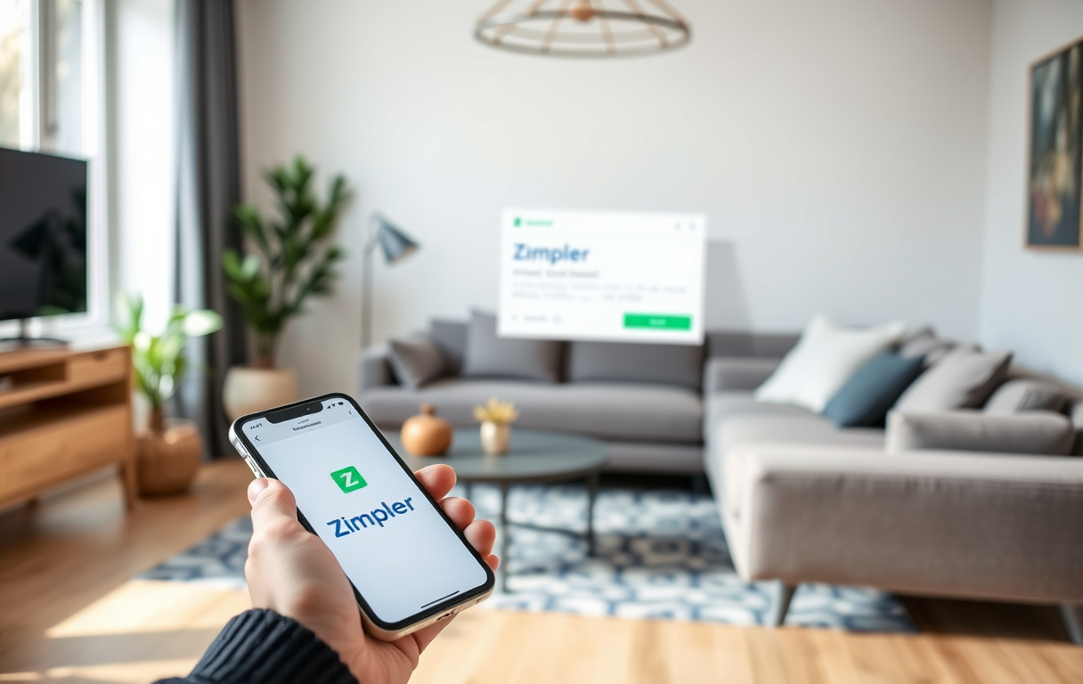Person som betaler med Zimpler på mobilen hos en bookmaker, med BankID på skjermen.