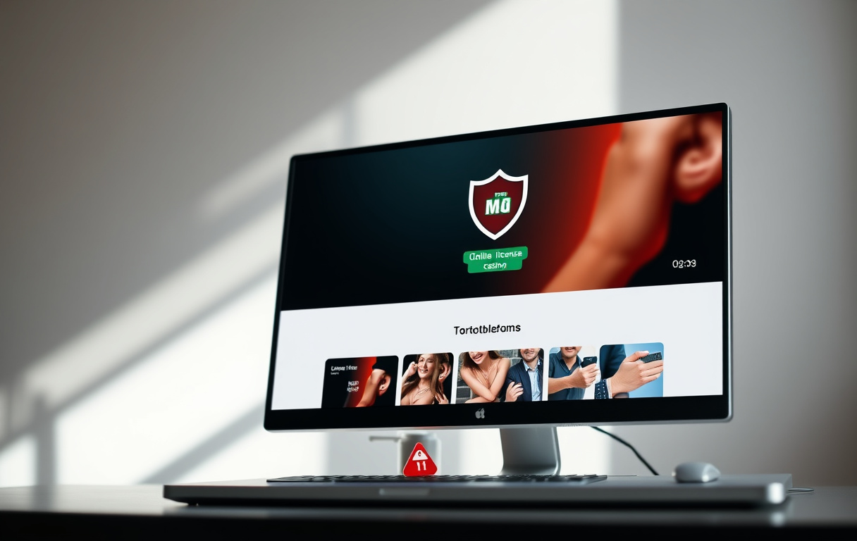 Trygge casinoer med MGA-lisens på en dataskjerm