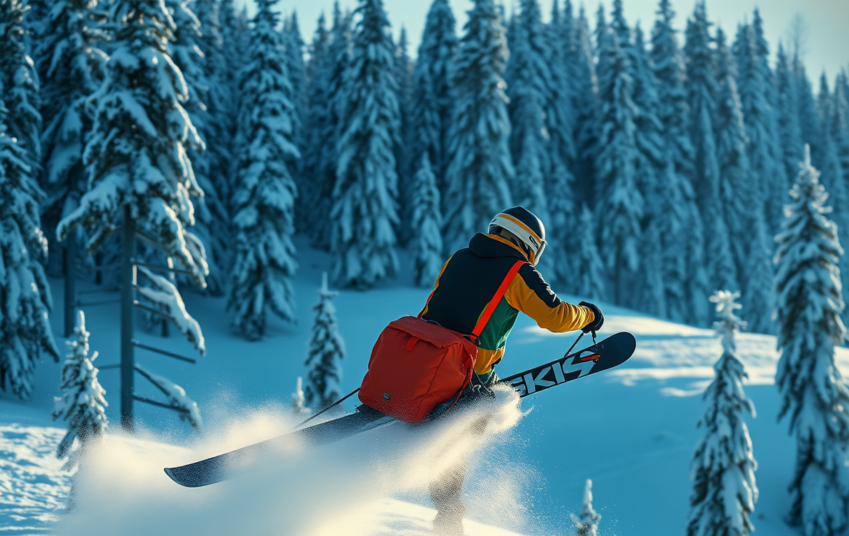 Skihopper i svev med odds-tavle i bakgrunnen